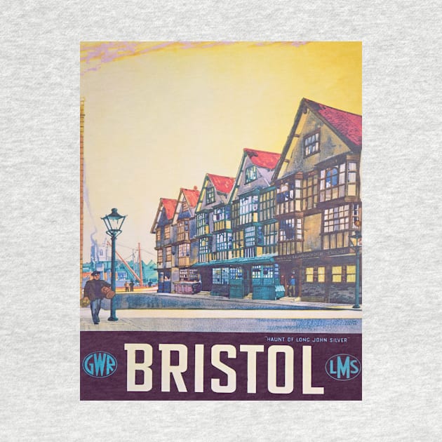 Vintage GWR & LMS Poster for Bristol by Random Railways